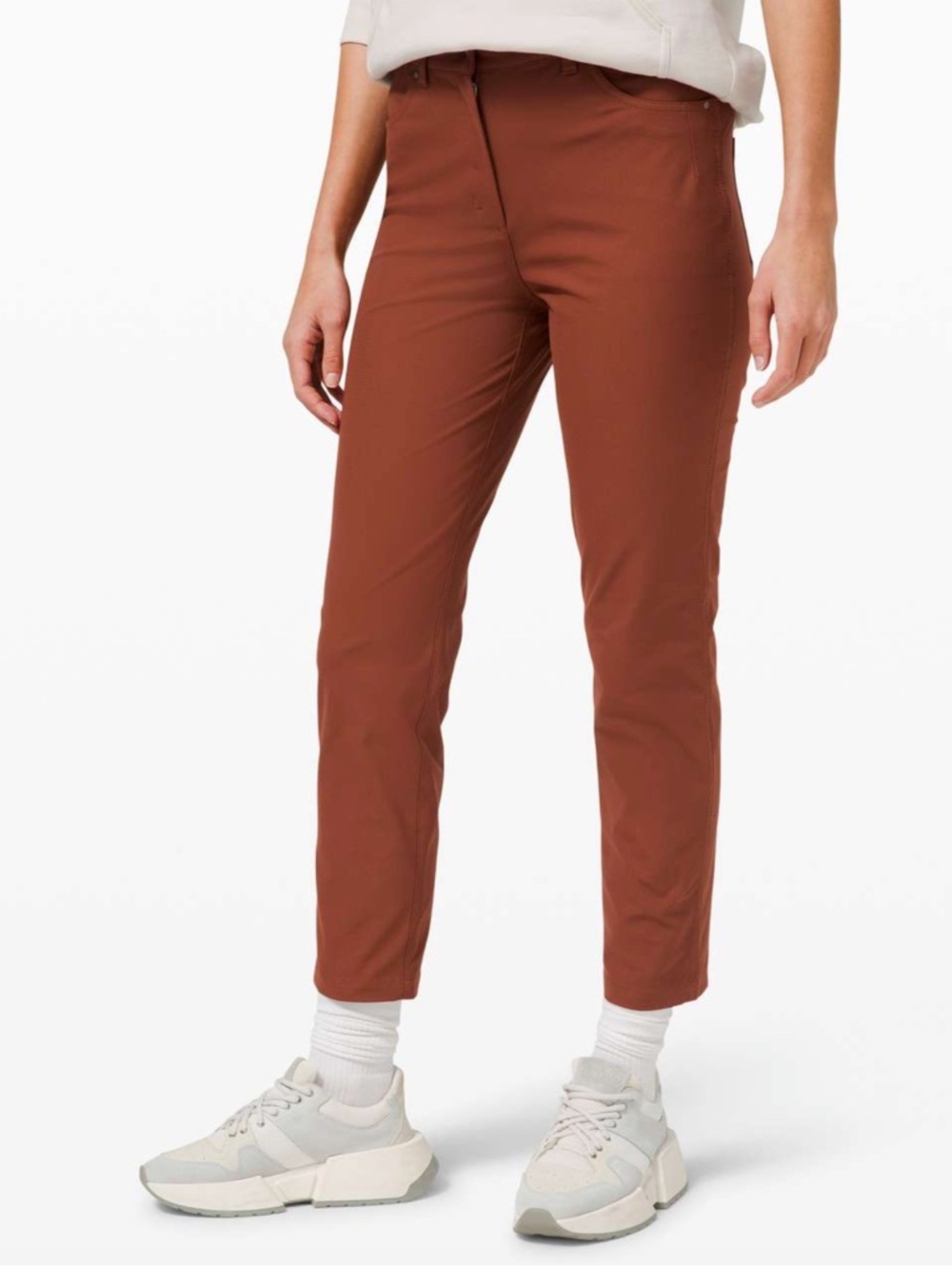Lululemon City Sleek 5 Pocket 7/8 Pant, Dark Terracotta